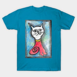 Cat in yellow and red - 1 T-Shirt